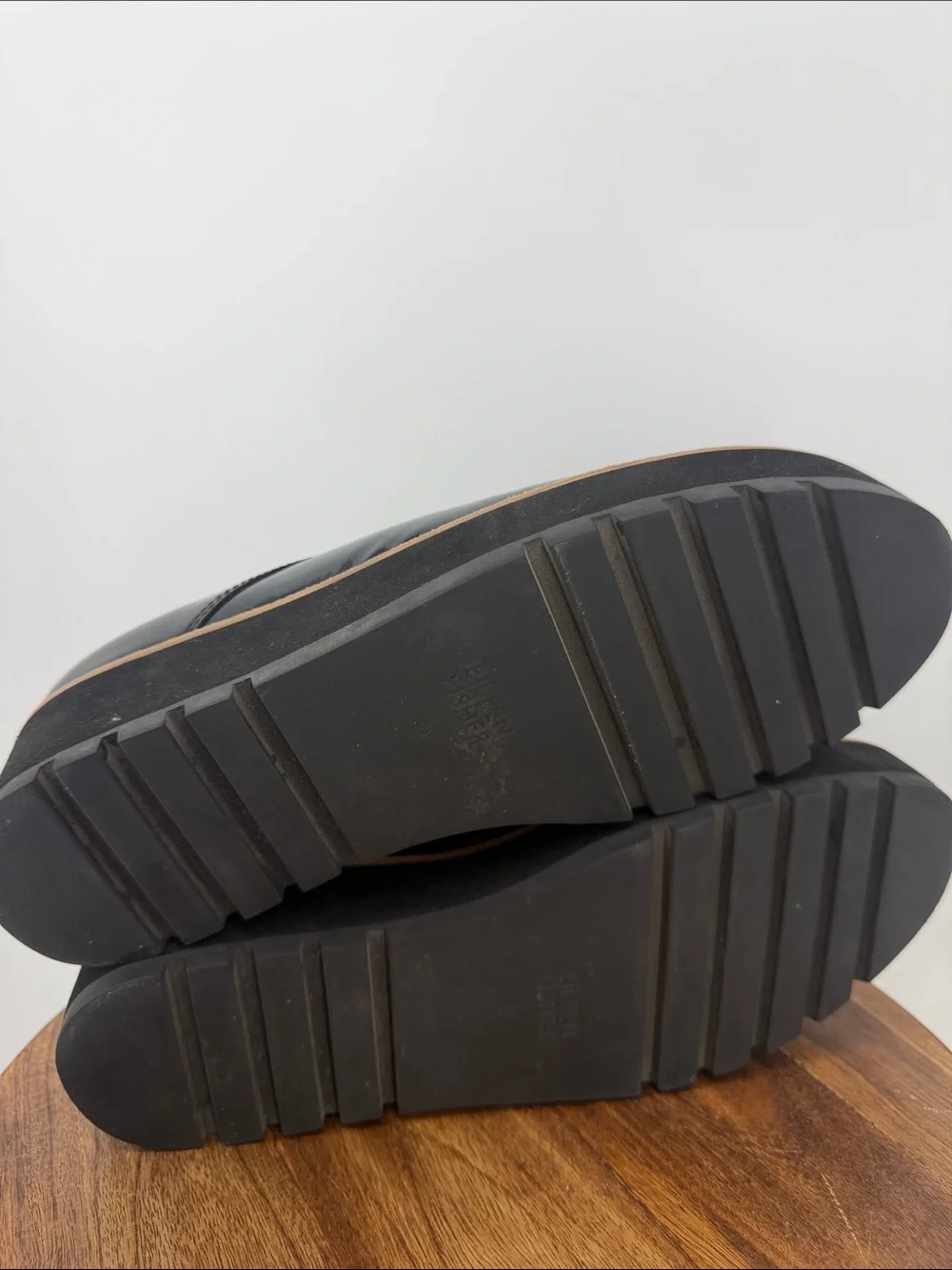 Eileen Fisher Eddy Patent Leather Platform Oxford Shoes Black Size 8